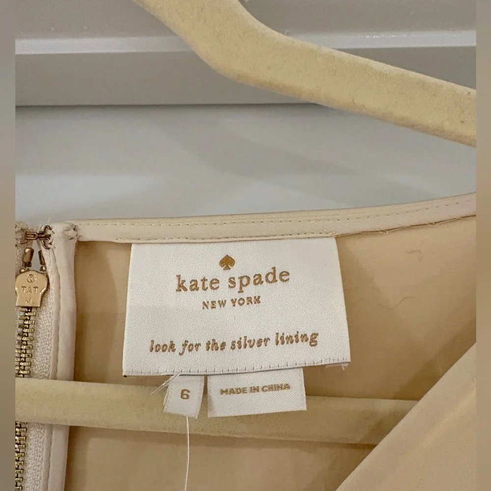 New Kate Spade A-Line Dress with Black Bow Waist